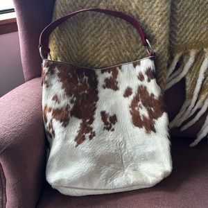 Maurizio Taiuti genuine leather calf hair bag